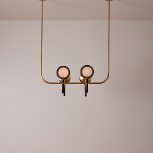 Robert True Ogden RTO Lighting Alice Chandelier Four Arm - Clear Glass - Dark Ash Lens Holder - Brushed Satin Brass#finish_dark-wash-ash-brushed-satin-brass