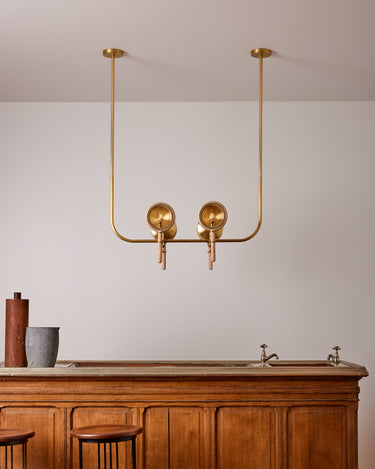 Robert True Ogden RTO Lighting Alice Chandelier Four Arm - Clear Glass - Ash Lens Holder - Brushed Satin Brass#finish_natural-ash-brushed-satin-brass #glass_clear-glass