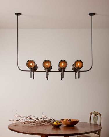 Robert True Ogden RTO Lighting Alice Chandelier Eight Arm - Opal Glass - Dark Ash Lens Holder - Oil Rubbed Brass#finish_dark-wash-ash-oil-rubbed-brass #glass_clear-glass