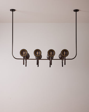 Robert True Ogden RTO Lighting Alice Chandelier Eight Arm - Clear Glass - Dark Ash Lens Holder - Oil Rubbed Brass#finish_dark-wash-ash-oil-rubbed-brass #glass_clear-glass