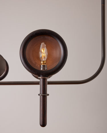 Robert True Ogden RTO Lighting  Alice Chandelier Eight Arm - Clear Glass - Dark Ash Lens Holder - Oil Rubbed Brass#finish_dark-wash-ash-oil-rubbed-brass #glass_clear-glass