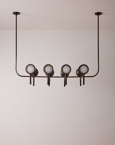 Robert True Ogden RTO Lighting  Alice Chandelier Eight Arm - Opal Glass - Dark Ash Lens Holder - Oil Rubbed Brass#finish_dark-wash-ash-oil-rubbed-brass #glass_opal-glass