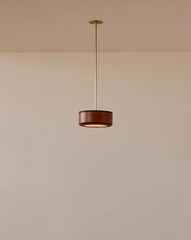 Robert True Ogden RTO Lighting 12" Nura Ceiling Fixture Pendant - Cognac Leather#leather_cognac-leather