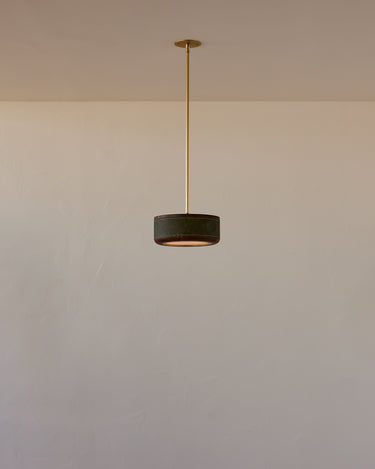 Robert True Ogden RTO Lighting 12" Nura Ceiling Fixture Pendant - Juniper Leather#leather_juniper-leather