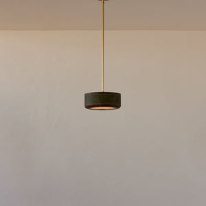 Robert True Ogden RTO Lighting 12" Nura Ceiling Fixture Pendant - Juniper Leather#leather_juniper