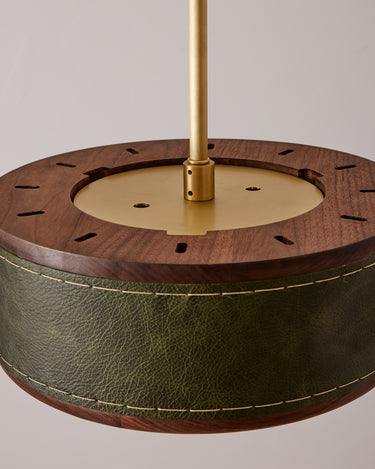 Robert True Ogden RTO Lighting 12" Nura Ceiling Fixture Pendant - Juniper Leather#leather_juniper-leather