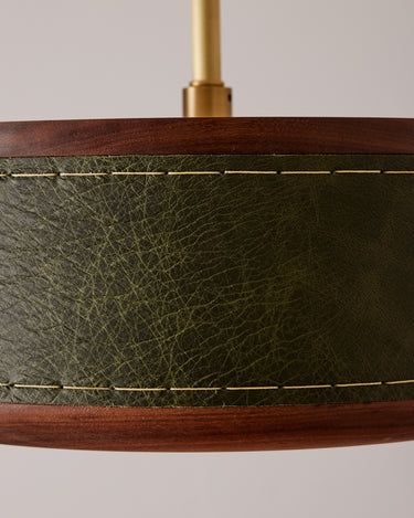 Robert True Ogden RTO Lighting 12" Nura Ceiling Fixture Pendant - Juniper Leather#leather_juniper