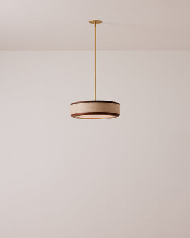 Robert True Ogden RTO Lighting 18" Nura Ceiling Fixture Pendant - Au Lait Leather#leather_au-lait-leather