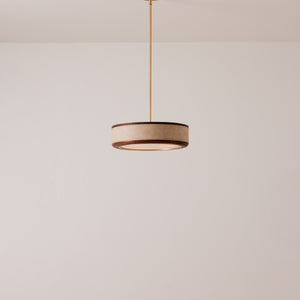 Robert True Ogden RTO Lighting 16" Nura Ceiling Fixture Pendant - Au Lait Leather#leather_au-lait