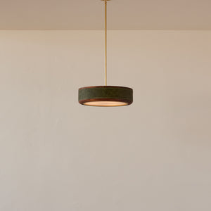Robert True Ogden RTO Lighting 16" Nura Ceiling Fixture Pendant - Juniper Leather#leather_juniper