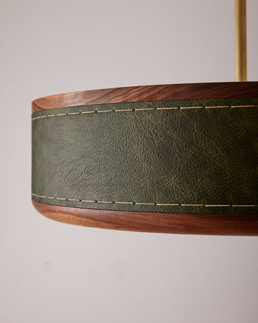 Robert True Ogden RTO Lighting 18" Nura Ceiling Fixture Pendant - Juniper Leather#leather_juniper-leather