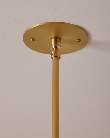 Robert True Ogden RTO Lighting 16" Nura Ceiling Fixture Pendant - Brushed Satin Brass Canopy and Pole