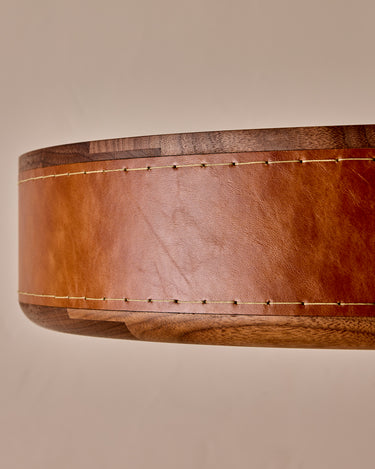 Robert True Ogden RTO Lighting 24" Nura Ceiling Fixture Pendant - Cognac Leather#leather_cognac-leather