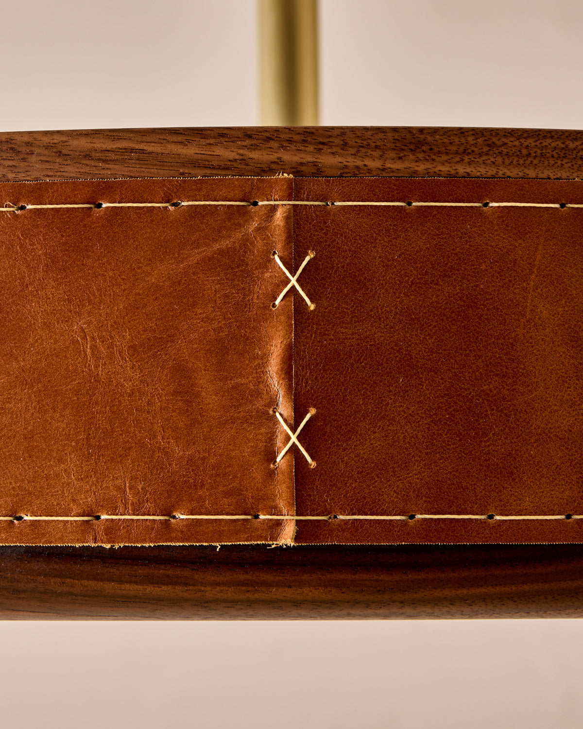 Robert True Ogden RTO Lighting 30" Nura Ceiling Fixture Pendant - Cognac Leather#leather_cognac-leather