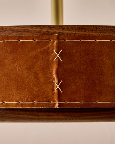 Robert True Ogden RTO Lighting 30" Nura Ceiling Fixture Pendant - Cognac Leather#leather_cognac-leather