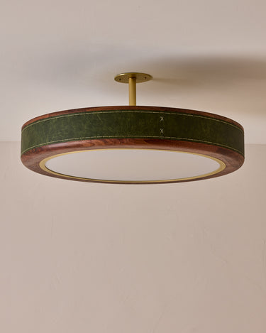 Robert True Ogden RTO Lighting 30" Nura Ceiling Fixture Pendant - Juniper Leather#leather_juniper-leather