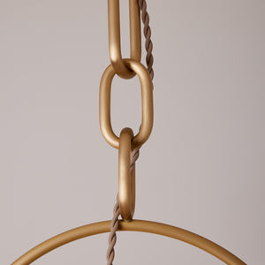 Robert True Ogden RTO Lighting - Large Emil Pendant - Brushed Satin Brass - Chain Links Beige Wire#finish_brushed-satin-brass