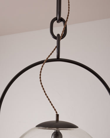 Robert True Ogden RTO Lighting - Extra Large Emil Pendant - Oil Rubbed Brass - Chain Links and Beige Wire#finish_oil-rubbed-brass