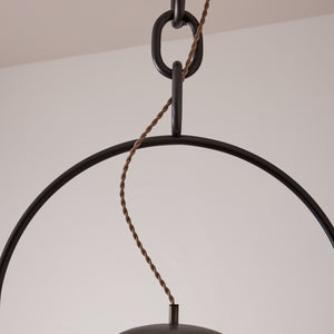 Robert True Ogden RTO Lighting - Extra Large Emil Pendant - Oil Rubbed Brass - Chain Links and Beige Wire#finish_oil-rubbed-brass