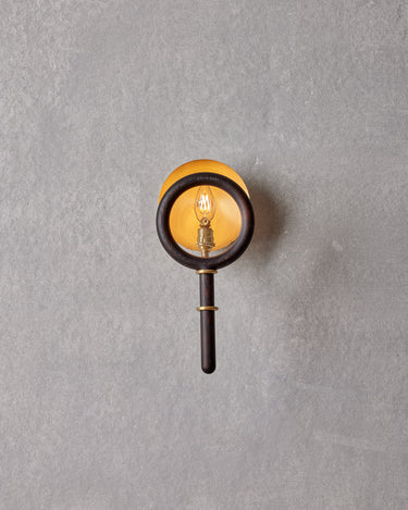 Robert True Ogden RTO Lighting Alice Sconce - Brushed Satin Brass - Dark Ash Lens Holder - Clear Glass#finish_dark-wash-ash-brushed-satin-brass #glass-style_clear-glass