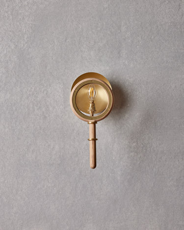 Robert True Ogden RTO Lighting Alice Sconce - Brushed Satin Brass - Ash Lens Holder - Clear Glass#finish_natural-ash-brushed-satin-brass #glass-style_clear-glass