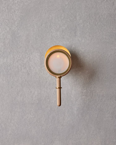 Robert True Ogden RTO Lighting Alice Sconce - Brushed Satin Brass - Ash Lens Holder - Opal Glass#finish_natural-ash-brushed-satin-brass #glass-style_opal-glass