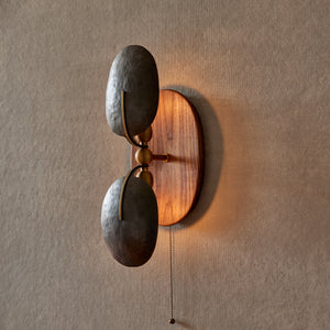 Hammered copper clearance wall sconce