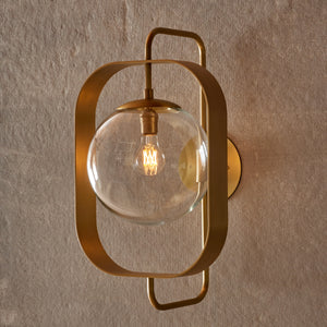 Robert True Ogden RTO Lighting - Olivia Wall Sconce - Brushed Satin Brass - Clear Glass Globe#finish_brushed-satin-brass
