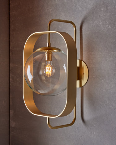 Robert True Ogden RTO Lighting - Olivia Wall Sconce - Brushed Satin Brass - Clear Glass Globe#finish_brushed-satin-brass #globe_clear-glass