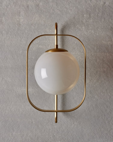 Robert True Ogden RTO Lighting - Olivia Wall Sconce - Brushed Satin Brass - Milk Glass Globe#finish_brushed-satin-brass #globe_milk-glass