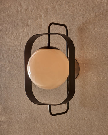 Robert True Ogden RTO Lighting - Olivia Wall Sconce - Oil Rubbed Brass - Milk Glass Globe#finish_oil-rubbed-brass #globe_milk-glass
