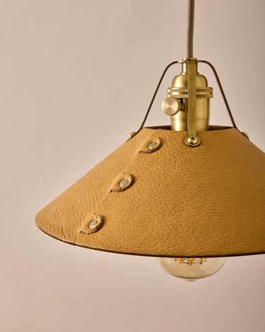 Robert True Ogden RTO Lighting -  Medium Yaffa Swing Arm Sconce - Plug In - Natural Leather Shade - Natural Oak Arm - Oil Rubbed Brass Wall Brackets#leather-shade_natural-leather