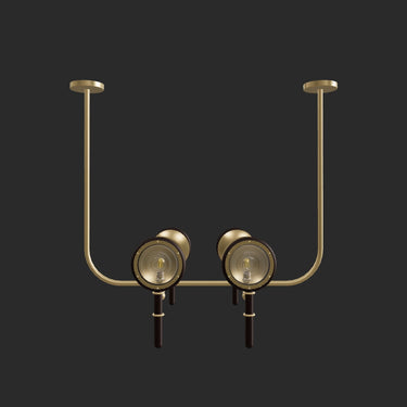 Robert True Ogden RTO Lighting Alice Chandelier Four Arm - Clear Glass - Dark Ash Lens Holder - Brushed Satin Brass#finish_dark-wash-ash-brushed-satin-brass