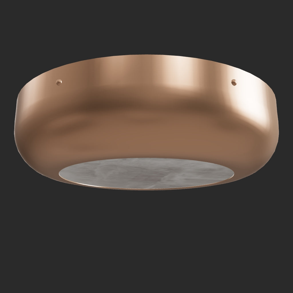 Robert True Ogden RTO Lighting - 12" Lucille Flush Mount - Selenite Diffuser - Satin Bronze#finish-bronze-shade_brushed-satin-bronze