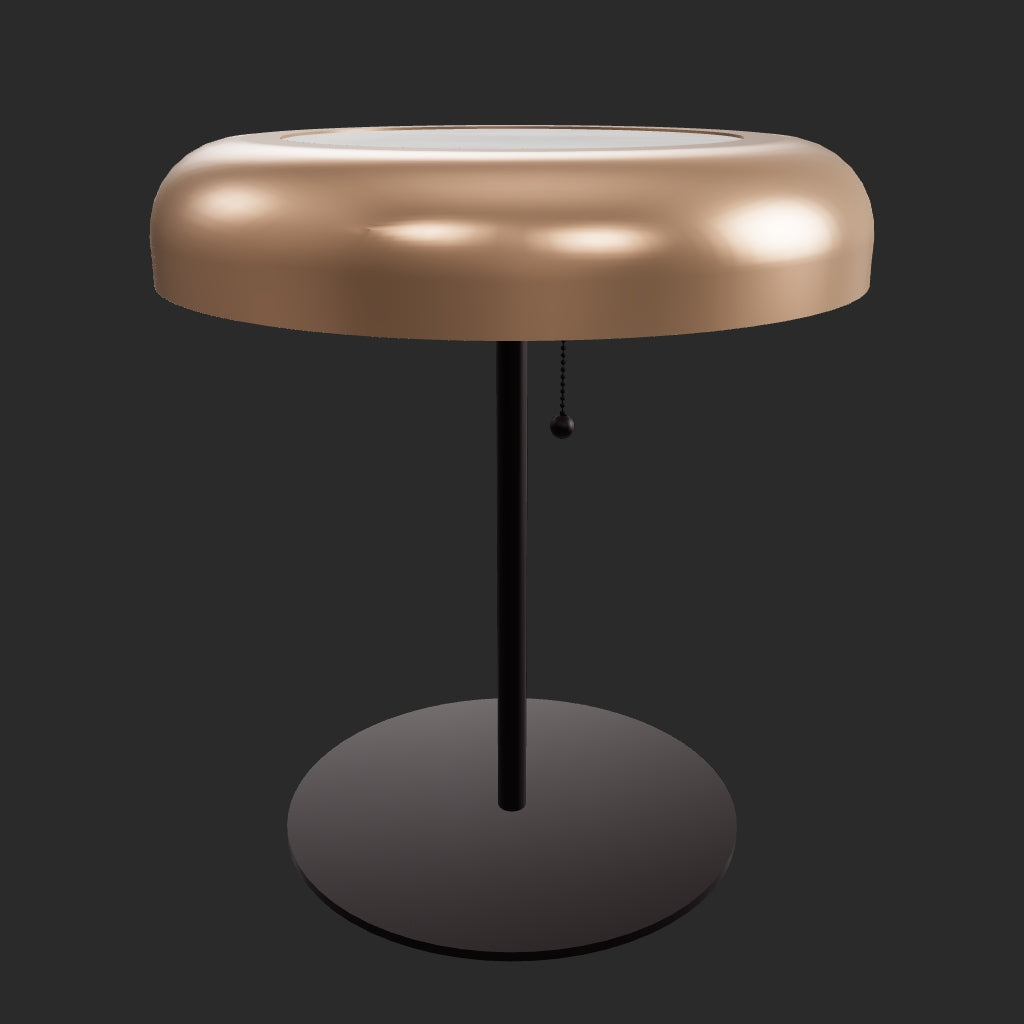 Robert True Ogden RTO Lighting - Large Lucille Table Lamp - Selenite Diffuser - Brushed Satin Bronze Shade - Oil Rubbed Brass Base with Pull Chain#finish-bronze-shade_brushed-satin-bronze