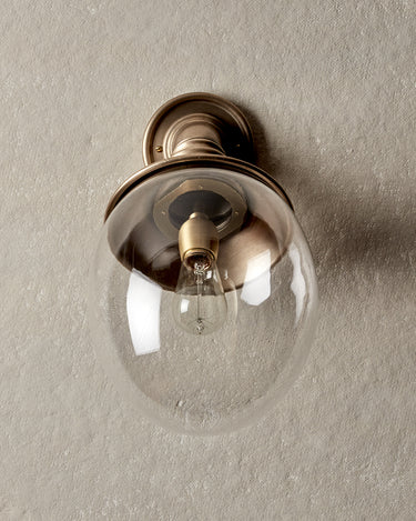 Robert True Ogden RTO Lighting - Faye Wall Sconce - Casted Bronze - Clear Egg Shaped Globe#finish_cast-bronze