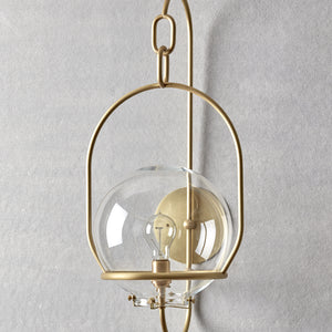 Robert True Ogden RTO Lighting - Large Emil Sconce - Brushed Satin Brass - 10" Clear Glass Globe#finish_brushed-satin-brass