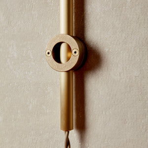 Robert True Ogden RTO Lighting - Ruth Wall Sconce - Brushed Satin Brass Armature with Tumbled Brass Wall Keep